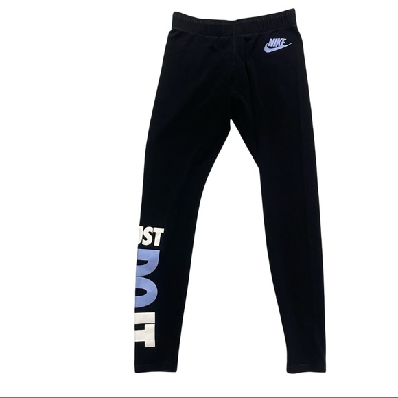NIKE Just Do It Cropped Athletic Activewear Black Leggings Size S - Picture 5 of 9